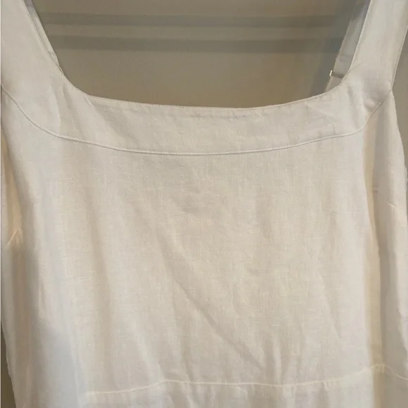 Abercrombie and Fitch Stretch Linen Blend White dress size large - Picture 7 of 11